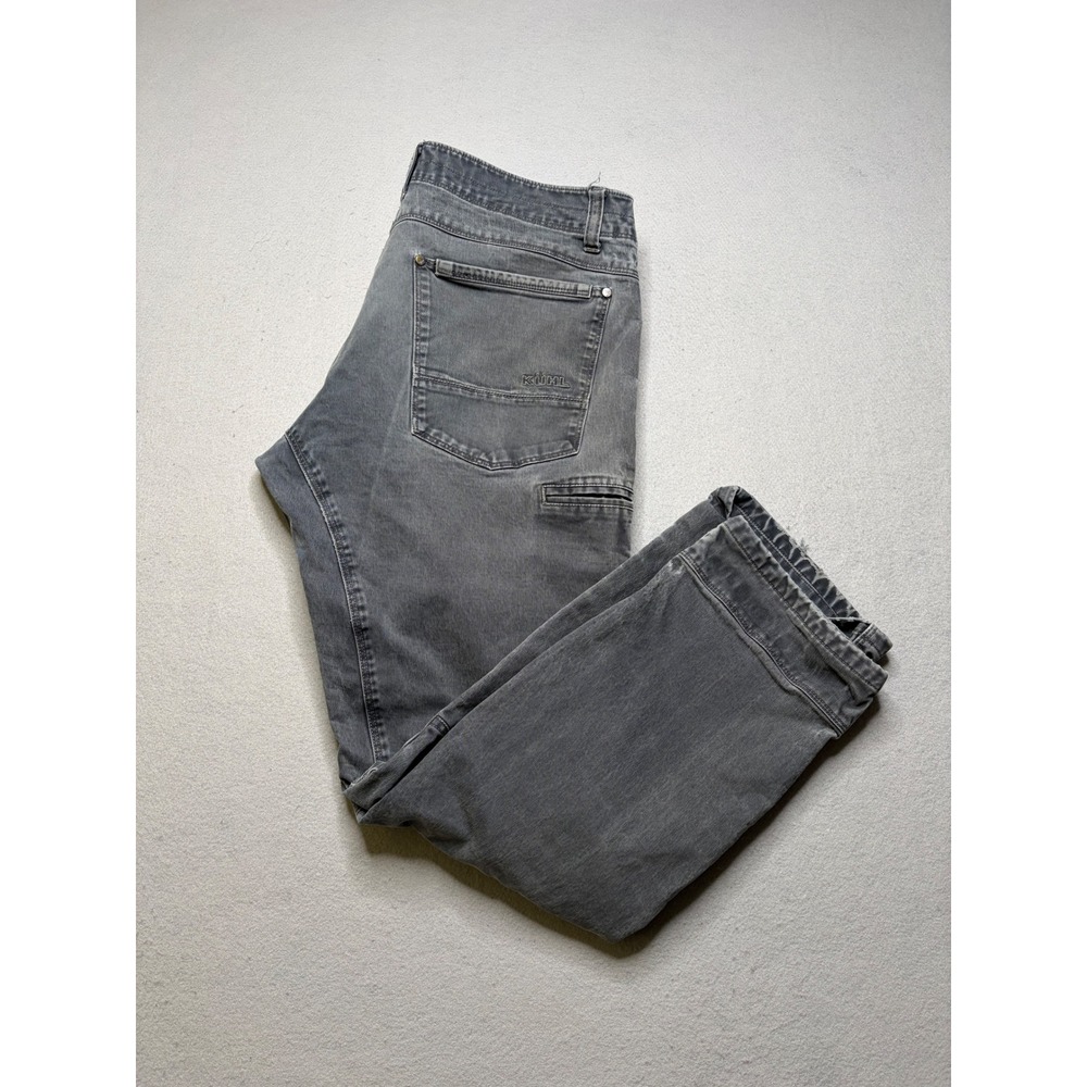 Kuhl Pants 36x32 Gray Rydr Lean Heavyweight Twill Articulated Knee Distressed
